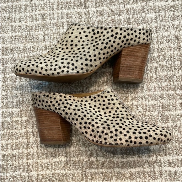 Diba authentic cow fur booties Polka Dot Women's Mules Sz 9 - Picture 4 of 6